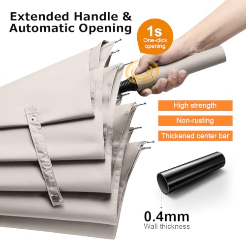 PALAY® Big Umbrella for Men Oxford with Straight Shank Unisex Windproof Rain Sun Protection Large Canopy Reinforced 8 Fiber Ribs Auto One-Touch Open Commute Outdoor Beige 2 PCS PALAY® Big Umbrella for Men Oxford with Straight Shank Unisex Windproof Rain Sun Protection Large Canopy Reinforced 8 Fiber Ribs Auto One-Touch Open Commute Outdoor Beige 2 PCS